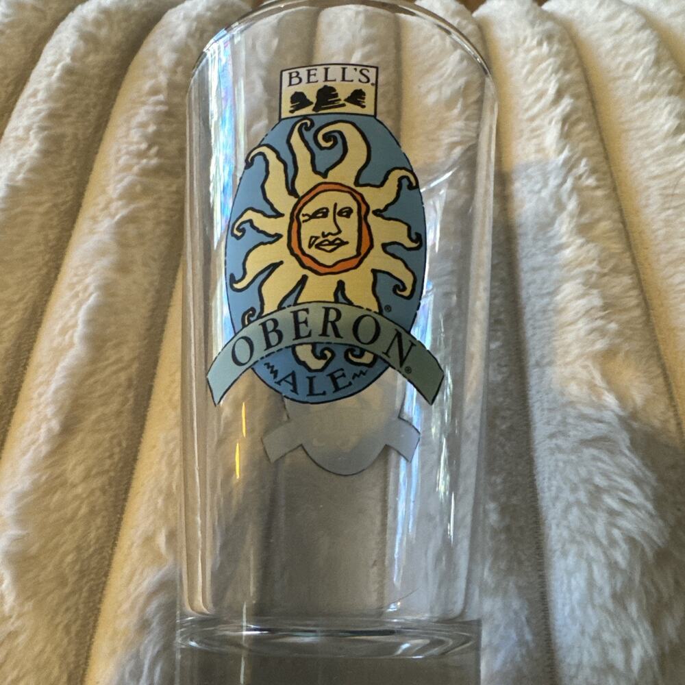 Bell’s Brewery Oberon “2015” Pint Beer Glass Celestial Sun Ale